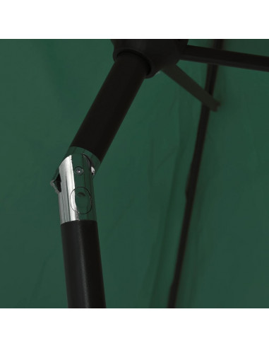 Parasole verde 3 m palo in acciaio