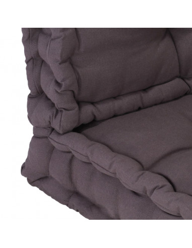 Cuscini per Pallet e Pavimento 2 pz in Cotone Antracite