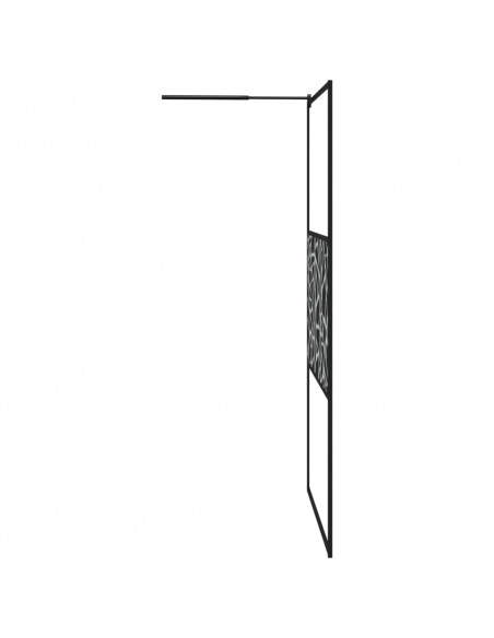 Parete Doccia Walk in 115x195 cm Vetro ESG e Design Pietre Nero