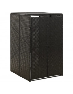 Copribidone Singolo Nero 70x80x117 cm in Polyrattan