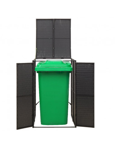 Copribidone Singolo Nero 70x80x117 cm in Polyrattan