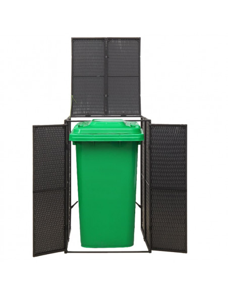 Copribidone Singolo Nero 70x80x117 cm in Polyrattan