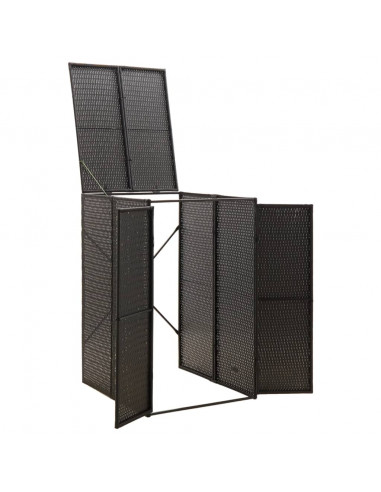 Copribidone Singolo Nero 70x80x117 cm in Polyrattan