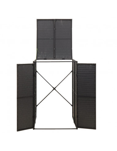 Copribidone Singolo Nero 70x80x117 cm in Polyrattan