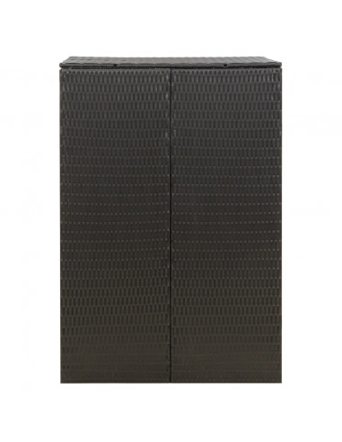 Copribidone Singolo Nero 70x80x117 cm in Polyrattan