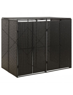 Copribidone Doppio Nero 140x80x117 cm in Polyrattan