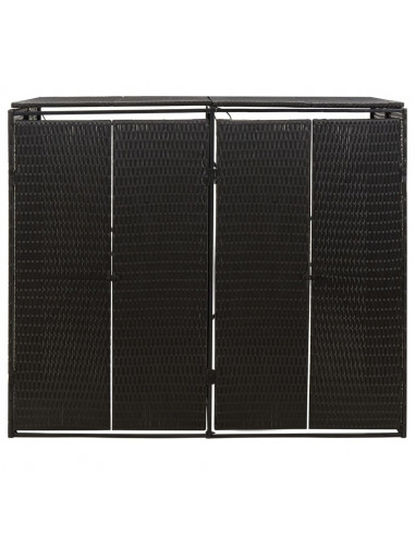 Copribidone Doppio Nero 140x80x117 cm in Polyrattan