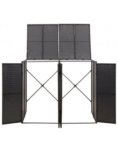 Copribidone Doppio Nero 140x80x117 cm in Polyrattan