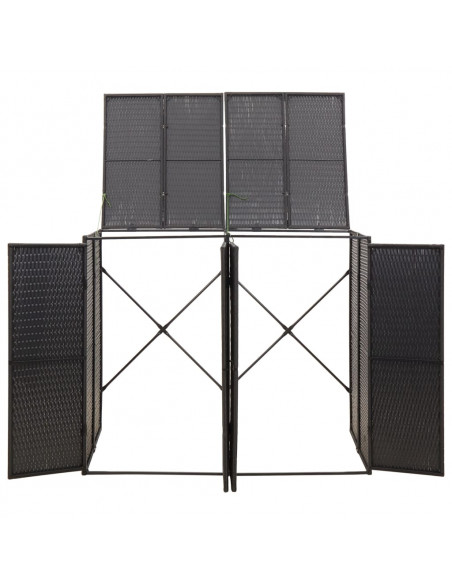 Copribidone Doppio Nero 140x80x117 cm in Polyrattan