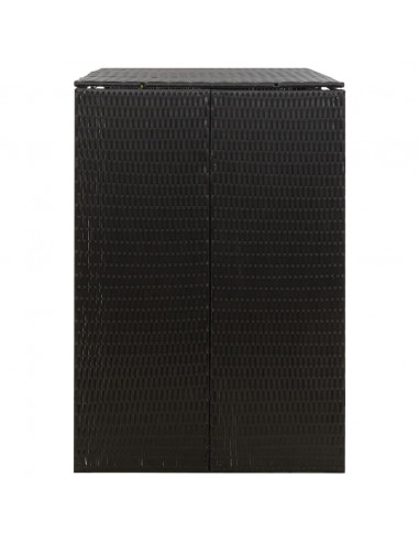 Copribidone Doppio Nero 140x80x117 cm in Polyrattan