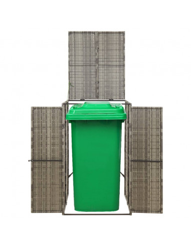 Copribidone Singolo Grigio 70x80x117 cm in Polyrattan