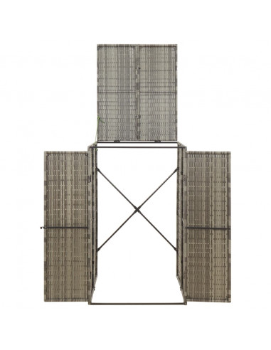 Copribidone Singolo Grigio 70x80x117 cm in Polyrattan