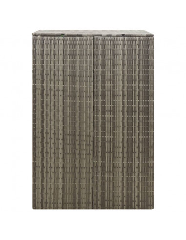 Copribidone Singolo Grigio 70x80x117 cm in Polyrattan