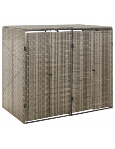 Copribidone Doppio Grigio 140x80x117 cm in Polyrattan