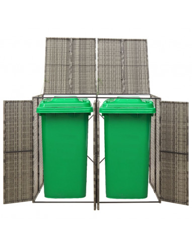 Copribidone Doppio Grigio 140x80x117 cm in Polyrattan