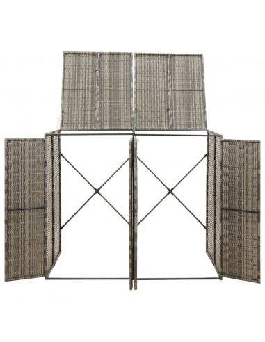 Copribidone Doppio Grigio 140x80x117 cm in Polyrattan