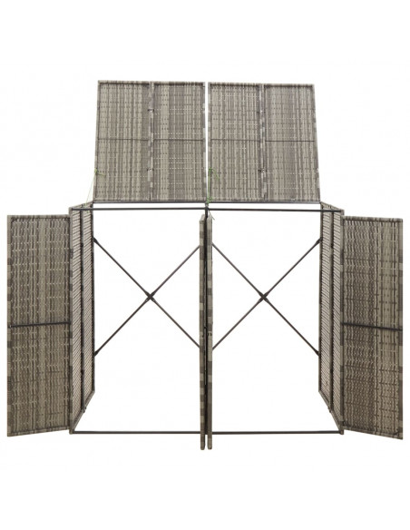 Copribidone Doppio Grigio 140x80x117 cm in Polyrattan