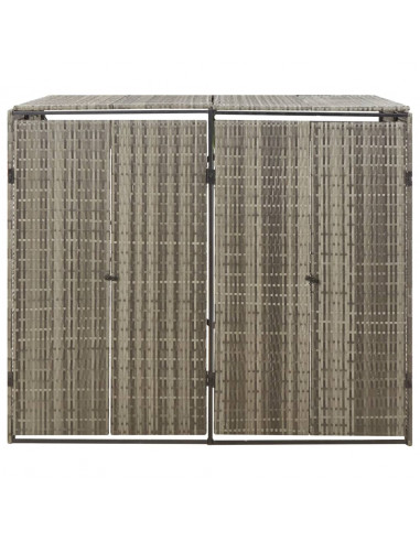 Copribidone Doppio Grigio 140x80x117 cm in Polyrattan
