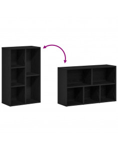 Libreria Rovere Nero 50x25x80 cm in Legno Multistrato 2