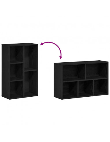 Libreria Rovere Nero 50x25x80 cm in Legno Multistrato