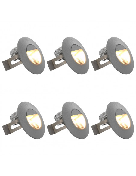 Lampade da Parete da Esterno a LED 6 pz 5 W Argento Rotonde