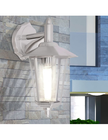 Lanterna a parete da incasso per esterno in acciaio inox