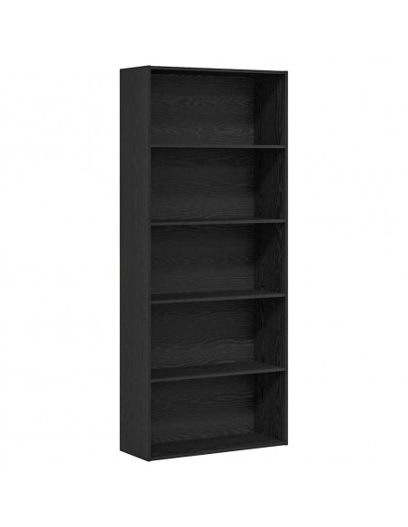 Libreria Rovere Nera 80x30x189 cm in Legno Multistrato