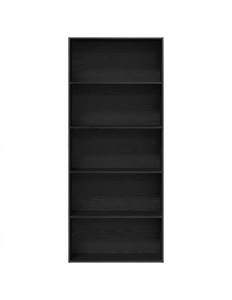 Libreria Rovere Nera 80x30x189 cm in Legno Multistrato