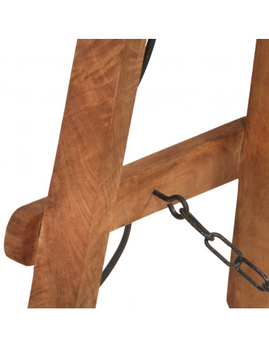 Lampada da Pavimento Ottone E27 in Legno Massello di Mango