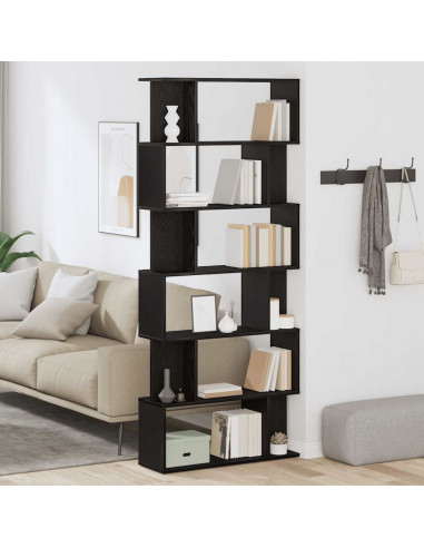 Libreria Rovere Nero 80x24x190,5 cm in Legno Multistrato