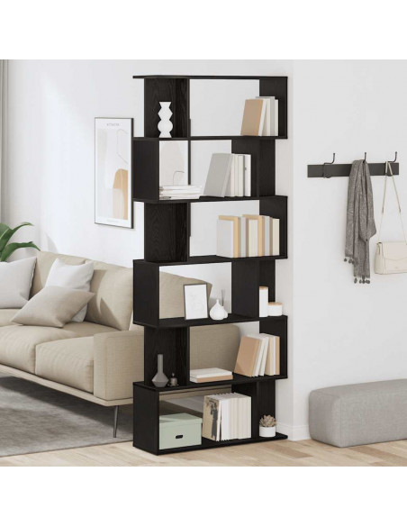 Libreria Rovere Nero 80x24x190,5 cm in Legno Multistrato