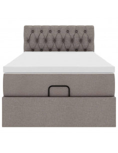 Struttura Letto Pouf con Materasso Tortora 80x200 cm in Tessuto 2