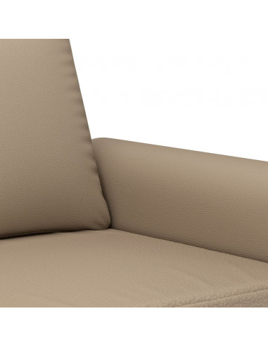 Set di Divani 3 pz con Cuscini cappuccino in Similpelle