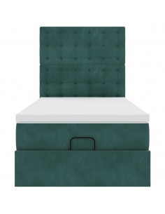 Struttura Letto Pouf con Materassi 80x200 cm Velluto 2