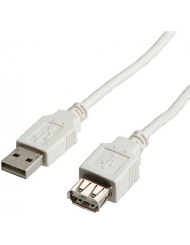 STANDARD CAVO USB2.0 CABLE, A-A, M/F, BEIGE, 3M