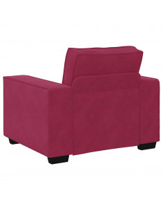 Set di Divani 3 pz con Cuscini Rosso Vino in Velluto 2