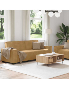 Set di Divani 2 pz con Cuscini Marrone in Velluto 2