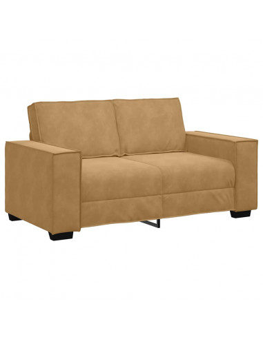 Set di Divani 2 pz con Cuscini Marrone in Velluto