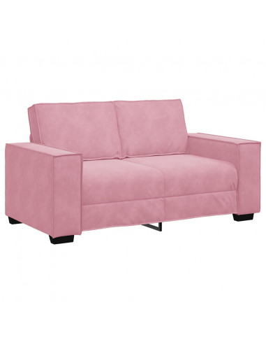 Set di Divani 2 pz con Cuscini rosa in Velluto
