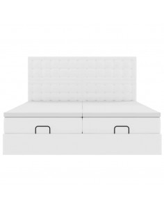 Struttura Letto Pouf con Materassi 160x200 cm Similpelle 2