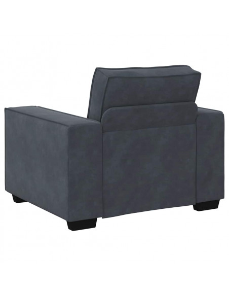 Set di Divani 3 pz con Cuscini Grigio Scuro in Velluto