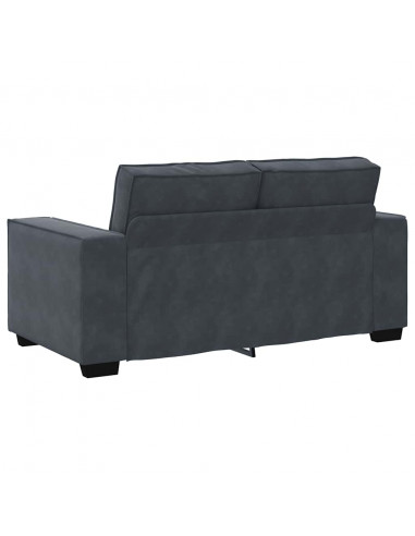 Set di Divani 3 pz con Cuscini Grigio Scuro in Velluto