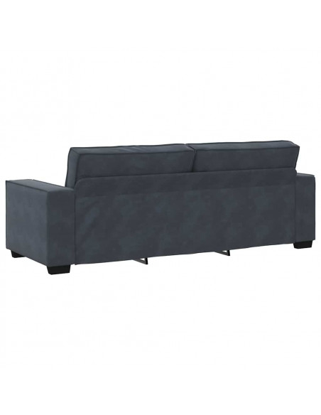 Set di Divani 3 pz con Cuscini Grigio Scuro in Velluto