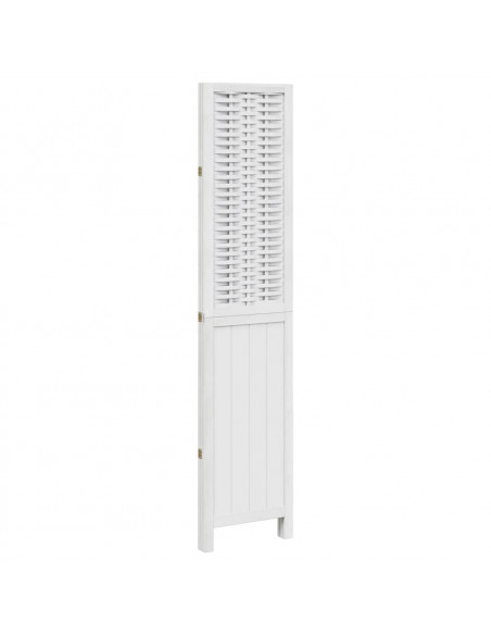 Divisorio Ambienti 3Pannelli Bianco Legno Massello di Paulownia