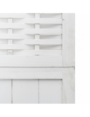 Divisorio Ambienti 3Pannelli Bianco Legno Massello di Paulownia