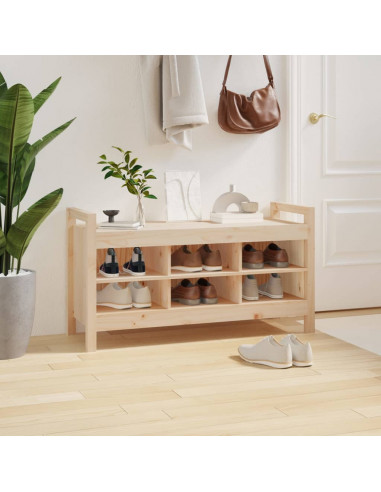 Panca da Ingresso 110x40x60 cm in Legno Massello di Pino