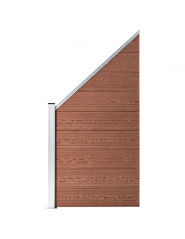 Pannello di Recinzione in WPC 95x(105-180) cm Marrone