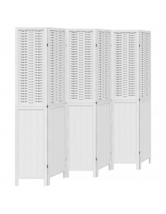 Divisorio Ambienti 6Pannelli Bianco Legno Massello di Paulownia