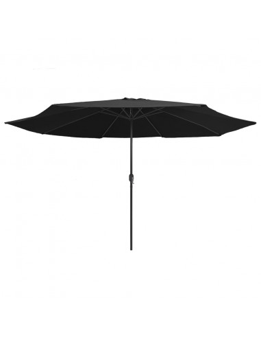 Ombrellone da Esterni con Palo in Metallo 400 cm Nero
