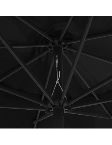 Ombrellone da Esterni con Palo in Metallo 400 cm Nero